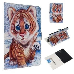 For Galaxy Tab S4 10.5 T830 / T835 Colored Drawing Pattern Horizontal Flip PU Leather Case with Holder & Card Slots(Tiger)