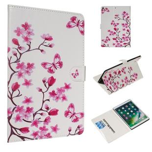 For  iPad Air 10.5 (2019) / iPad Pro 10.5 (2017) Colored Drawing Pattern Horizontal Flip PU Leather Case with Holder & Card Slots(Butterfly Love Flower)