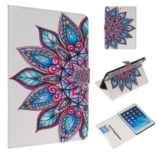 For iPad Air / Air 2 / iPad Pro 9.7 (2016) / iPad 9.7 (2017) / iPad 9.7 (2018) Colored Drawing Pattern Horizontal Flip PU Leather Case with Holder & Card Slots(Half Flower)