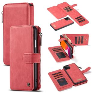 For iPhone 11 Pro CaseMe-007 Detachable Multifunctional Horizontal Flip Leather Case with Card Slot & Holder & Zipper Wallet & Photo Frame  Max(Red)