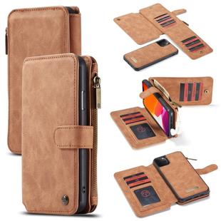 For iPhone 11 Pro CaseMe-007 Detachable Multifunctional Horizontal Flip Leather Case with Card Slot & Holder & Zipper Wallet & Photo Frame  Max(Brown)