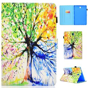 for Galaxy Tab S4 10.5 T830 Colored Drawing Stitching Horizontal Flip Leather Case, with Holder & Card Slots(Colorful Tree)