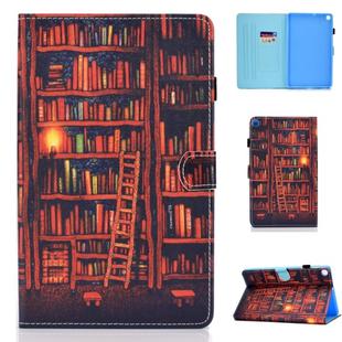 for Galaxy Tab A 10.1 (2019) T510 Colored Drawing Stitching Horizontal Flip Leather Case, with Holder & Card Slots(Bookshelf)