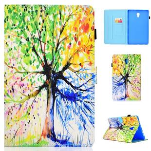 for Galaxy Tab A 10.5 T590 Colored Drawing Stitching Horizontal Flip Leather Case, with Holder & Card Slots(Colorful Tree)