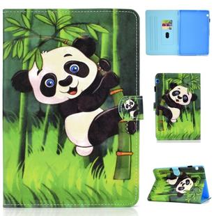 for Huawei MediaPad T5 Colored Drawing Stitching Horizontal Flip Leather Case, with Holder & Card Slots(Panda)