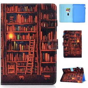 for Huawei MediaPad T5 Colored Drawing Stitching Horizontal Flip Leather Case, with Holder & Card Slots(Bookshelf)