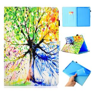For iPad Pro 10.5 2017 / 2019 Colored Drawing Stitching Horizontal Flip Leather Case, with Holder & Card Slots & Sleep / Wake-up function(Colorful Tree)