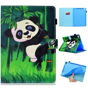 For iPad 5 / 6 Colored Drawing Stitching Horizontal Flip Leather Case, with Holder & Card Slots & Sleep / Wake-up function(Panda)