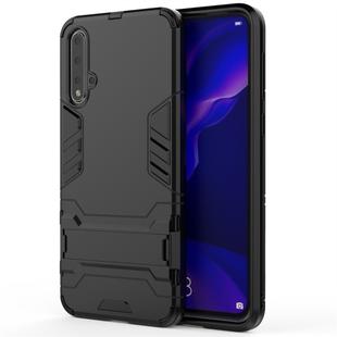 For Huawei Nova 5 / Nova 5 Pro Shockproof PC + TPU Protective Case with Invisible Holder(Black)