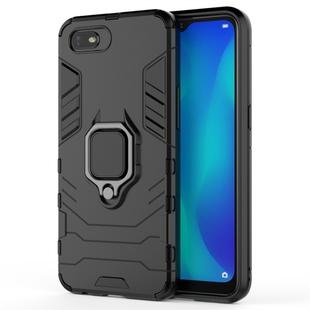 For OPPO A1k / Realme C2 PC + TPU Shockproof Protective Case with Magnetic Ring Holder(Black)