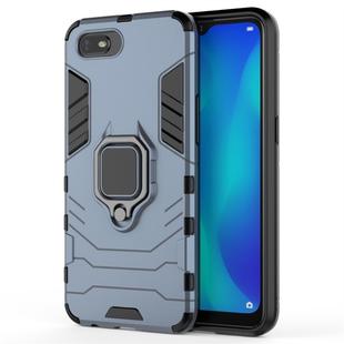 For OPPO A1k / Realme C2 PC + TPU Shockproof Protective Case with Magnetic Ring Holder(Navy Blue)