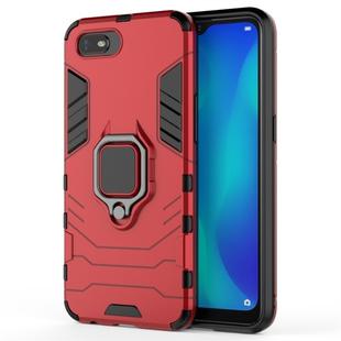 For OPPO A1k / Realme C2 PC + TPU Shockproof Protective Case with Magnetic Ring Holder(Red)