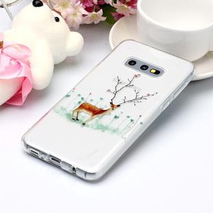 For Galaxy S10e Coloured Drawing Pattern IMD Workmanship Soft TPU Protective Case(Twig Elk)