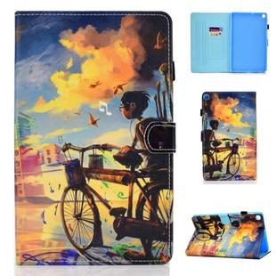 For Galaxy Tab A 8.0 (2019) P200 Colored Drawing Stitching Horizontal Flip Leather Case, with Holder & Card Slots(Bike Boy)