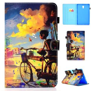 For Galaxy Tab A 10.5 T590 Colored Drawing Stitching Horizontal Flip Leather Case, with Holder & Card Slots(Bike Boy)