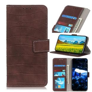 For Wiko Y80 Crocodile Texture Horizontal Flip Leather Case with Holder & Wallet & Card Slots & Photo Frame(Brown)
