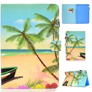 For Huawei MediaPad T5 Colored Drawing Stitching Horizontal Flip Leather Case, with Holder & Card Slots(Sandbeach)