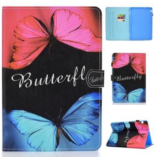 For Huawei MediaPad T5 Colored Drawing Stitching Horizontal Flip Leather Case, with Holder & Card Slots(Butterfly Love)