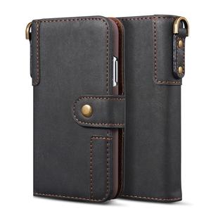 For iPhone 11 Pro Cowhide Texture Horizontal Flip Leather Case, with Holder & Card Slots & Wallet & Lanyard(Black)