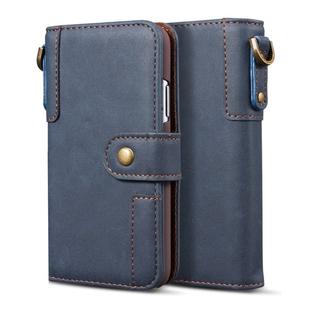 For iPhone 11 Pro Max Cowhide Texture Horizontal Flip Leather Case, with Holder & Card Slots & Wallet & Lanyard(Blue)