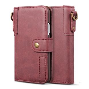 For iPhone 11 Cowhide Texture Horizontal Flip Leather Case, with Holder & Card Slots & Wallet & Lanyard(Red)