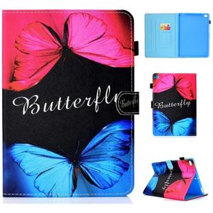 For iPad air / air 2 9.7 Colored Drawing Stitching Horizontal Flip Leather Case, with Holder & Card Slots(Butterfly Love)