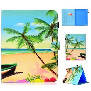 For iPad 2 / 3 / 4 Colored Drawing Stitching Horizontal Flip Leather Case, with Holder & Card Slots(Sandbeach)
