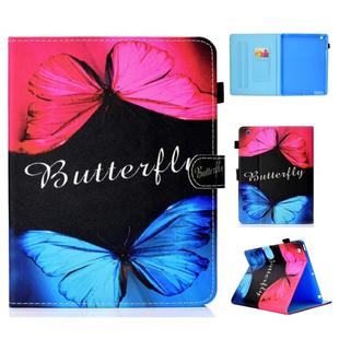 For iPad 2 / 3 / 4 Colored Drawing Stitching Horizontal Flip Leather Case, with Holder & Card Slots(Butterfly Love)