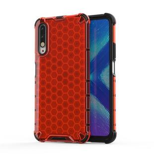 For Huawei Honor 9X Honeycomb Shockproof PC + TPU Protective Case(Red)