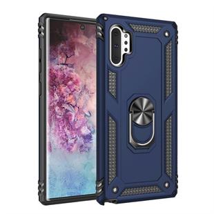 For Galaxy Note 10+ Armor Shockproof TPU + PC Protective Case with 360 Degree Rotation Holder(Blue)