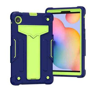 For Huawei MatePad T8 T-shaped Bracket Contrast Color Shockproof PC + Silicone Protective Case(Navy+Green)