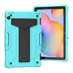 For Huawei MediaPad T5 T-shaped Bracket Contrast Color Shockproof PC + Silicone Protective Case(Mint Green+Black)