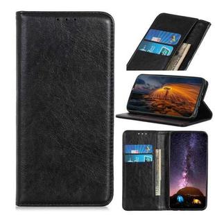 For LG K52 / K62 / Q52 Magnetic Crazy Horse Texture Horizontal Flip Leather Case with Holder & Card Slots & Wallet(Black)