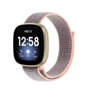 For Fitbit Versa 3 Nylon Loop Watch Band(Pink Sand)