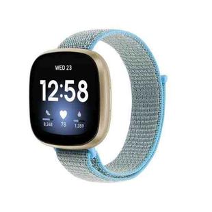 For Fitbit Versa 3 Nylon Loop Watch Band(Lake Blue)