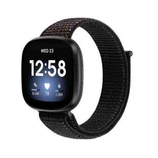 For Fitbit Versa 3 Nylon Loop Watch Band(Official Black)