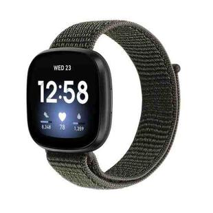 For Fitbit Versa 3 Nylon Loop Watch Band(Army Green)