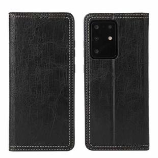 For Samsung Galaxy S20+ Fierre Shann Retro Tree Bark Texture PU Magnetic Horizontal Flip Leather Case with Holder & Card Slots & Wallet(Black)