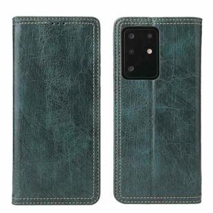For Samsung Galaxy S20 Ultra Fierre Shann Retro Tree Bark Texture PU Magnetic Horizontal Flip Leather Case with Holder & Card Slots & Wallet(Green)