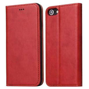 For iPhone SE 2022 / SE 2020 / 8 / 7 Fierre Shann PU Genuine Leather Texture Horizontal Flip Leather Case with Holder & Card Slots & Wallet(Red)
