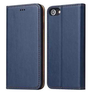 For iPhone SE 2022 / SE 2020 / 8 / 7 Fierre Shann PU Genuine Leather Texture Horizontal Flip Leather Case with Holder & Card Slots & Wallet(Blue)