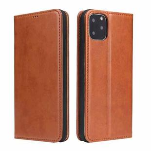 Fierre Shann PU Genuine Leather Texture Horizontal Flip Leather Case with Holder & Card Slots & Wallet For iPhone 11(Brown)