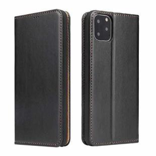 Fierre Shann PU Genuine Leather Texture Horizontal Flip Leather Case with Holder & Card Slots & Wallet For iPhone 11 Pro(Black)