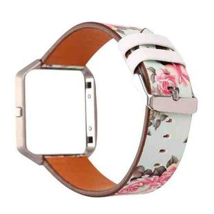 For Fitbit Blaze Leather Watch Band(Peony)