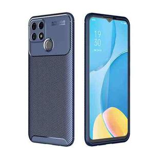 For OPPO A15 Carbon Fiber Texture Shockproof TPU Case(Blue)