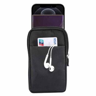 Sports Leisure Drawstring  Horizontal Plate Hanging Waist Phone Waist Pack Leather Case, Suitable for 6.7-6.9 inch Smartphones(Black)