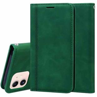 For iPhone 12 mini Frosted Business Magnetic Horizontal Flip PU Leather Case with Holder & Card Slot & Lanyard (Green)