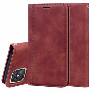 For iPhone 12 / 12 Pro Frosted Business Magnetic Horizontal Flip PU Leather Case with Holder & Card Slot & Lanyard(Brown)