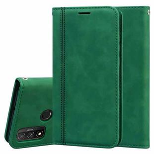For Huawei P Smart (2020) Frosted Business Magnetic Horizontal Flip PU Leather Case with Holder & Card Slot & Lanyard(Green)