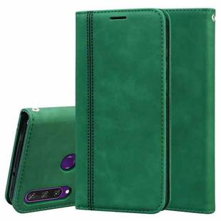 For Huawei Y6p (2020) Frosted Business Magnetic Horizontal Flip PU Leather Case with Holder & Card Slot & Lanyard(Green)